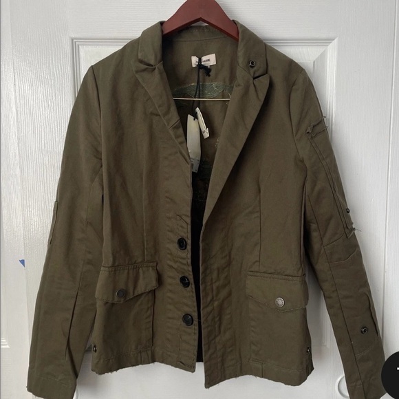 Zadig & Voltaire Virginia Camo Skull Lurex Embroidered Military Jacket - Picture 6 of 6